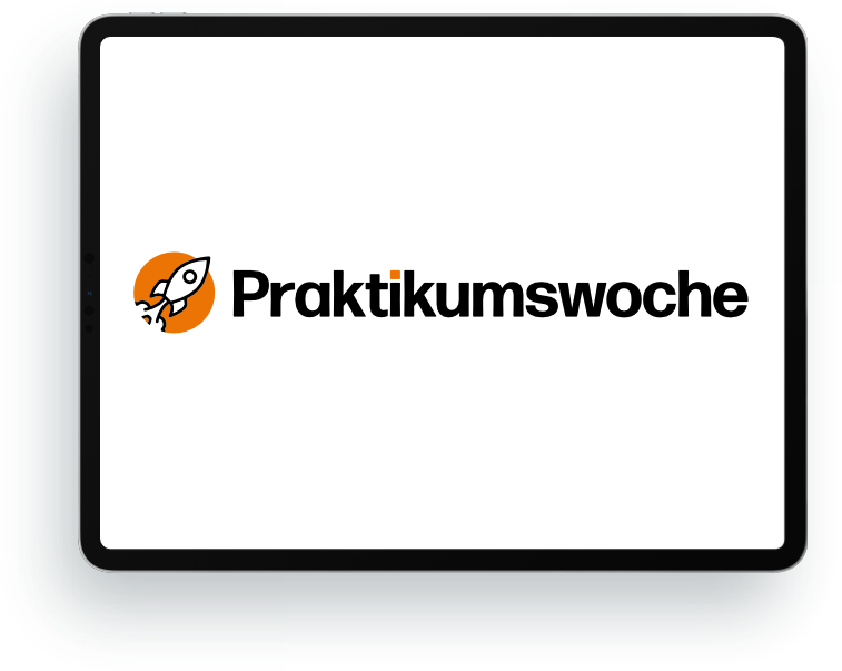 iPad mit Praktikumswoche Logo